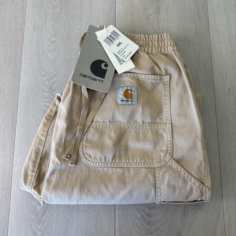 Carhartt WIP Work In Progress Flint Trousers Beige Work Pants Men's Size XXL NEW